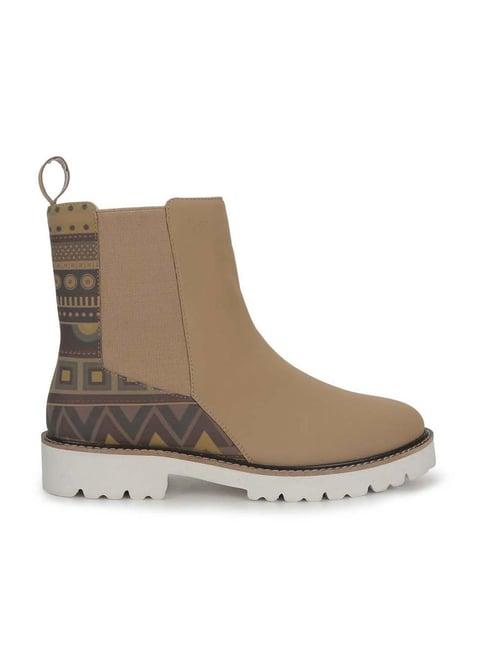 yoho women's beige chelsea boots