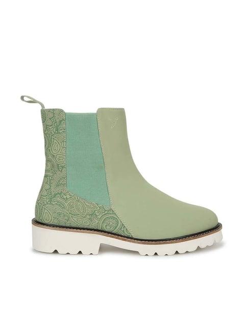 yoho women's pastel green chelsea boots