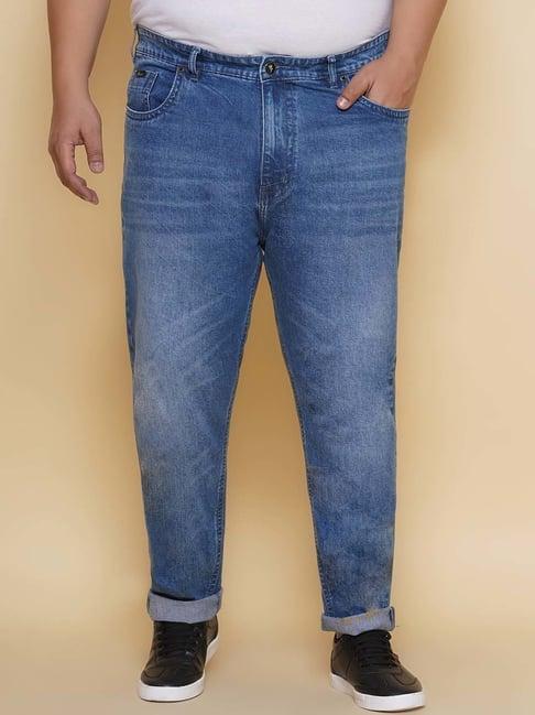 john pride light blue lightly washed regular fit plus size jeans