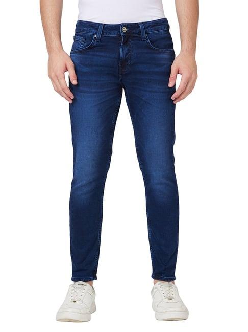 spykar blue slim fit lightly washed jeans