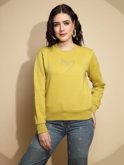 global republic yellow acrylic embellished pullover