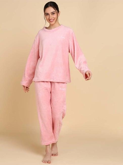 neudis pink regular fit sweatshirt pyjamas set