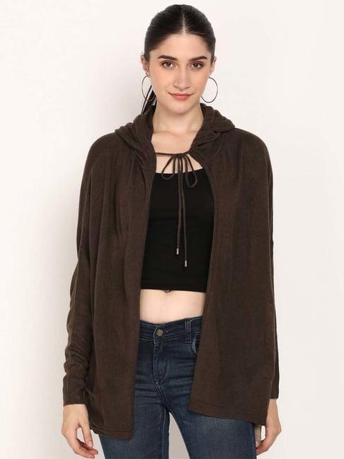 neudis brown hood neck shrug