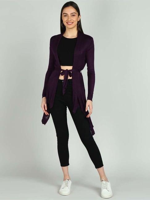 neudis purple self pattern long shrug