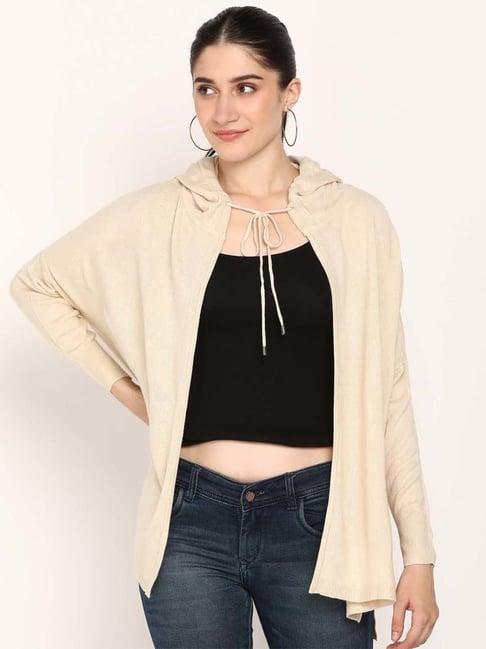 neudis beige hood neck shrug