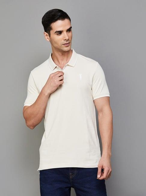 bossini beige regular fit polo t-shirt