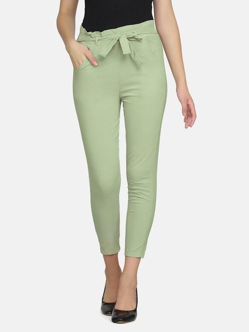 buynewtrend green mid rise pants