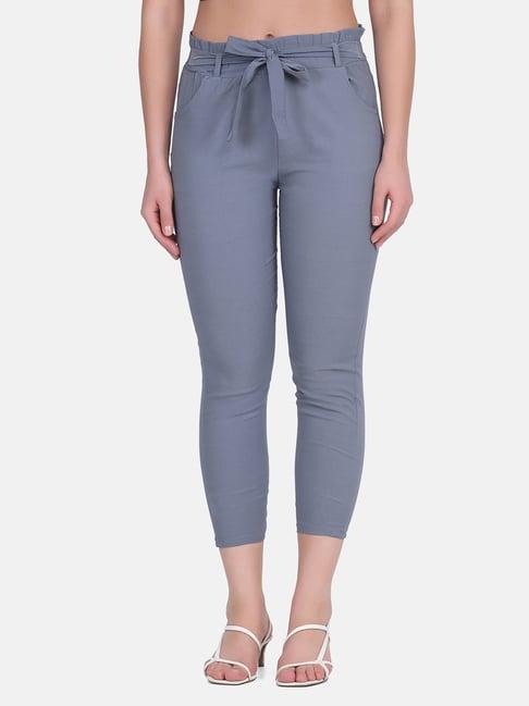 buynewtrend grey mid rise pants