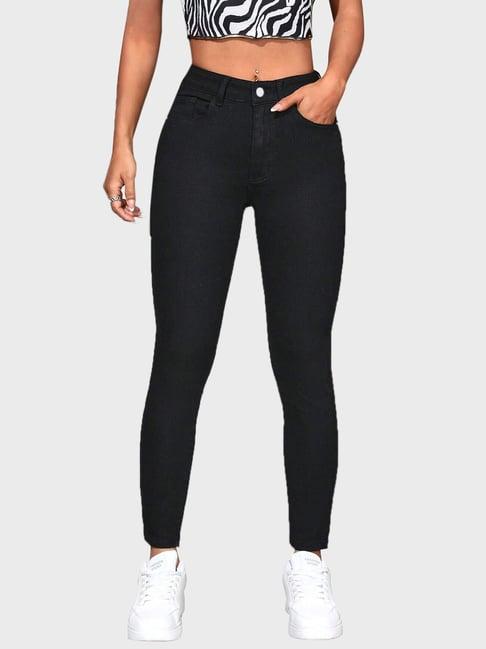 buynewtrend black mid rise jeans