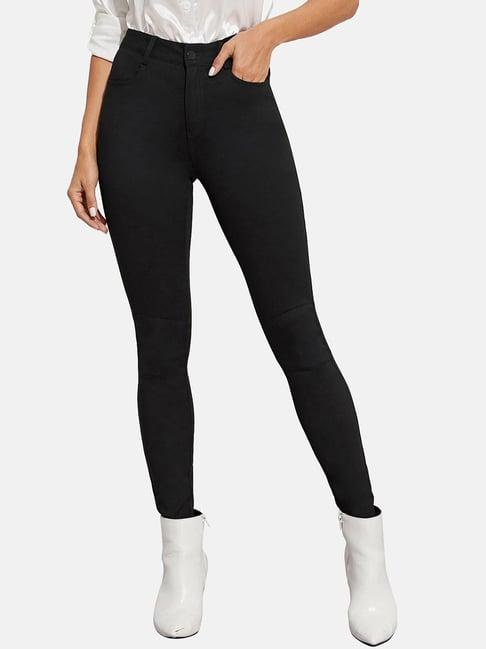 buynewtrend black high rise jeans