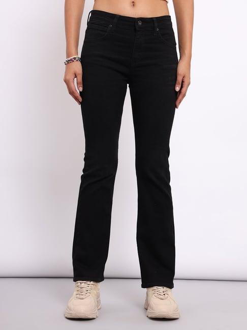 lee black relaxed fit high rise jeans