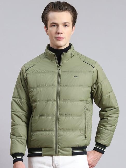 monte carlo sage green regular fit quilted jacket