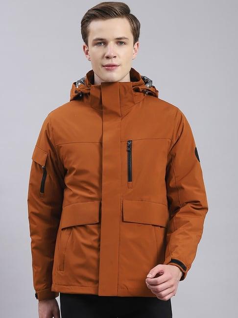 monte carlo tan regular fit hooded jacket