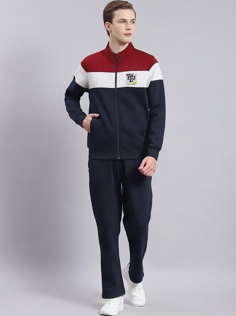 monte carlo navy regular fit printed tracksuit