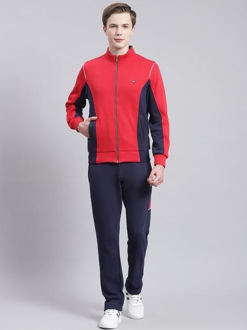 monte carlo red smart fit colour block tracksuit