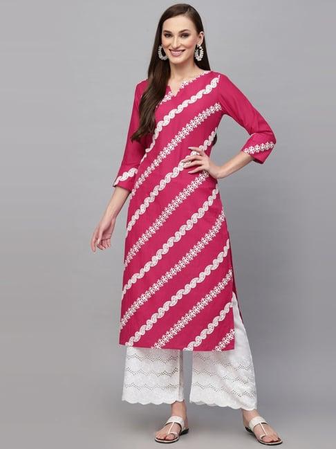 skylee pink embroidered straight kurta