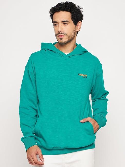 club york blue regular fit hooded sweatshirt