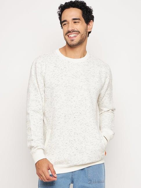 club york white cotton regular fit printed sweatshirt