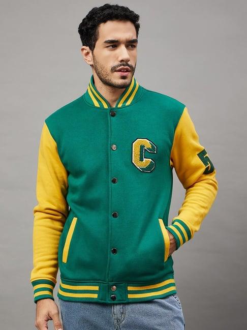 club york green regular fit colour block sweatshirt