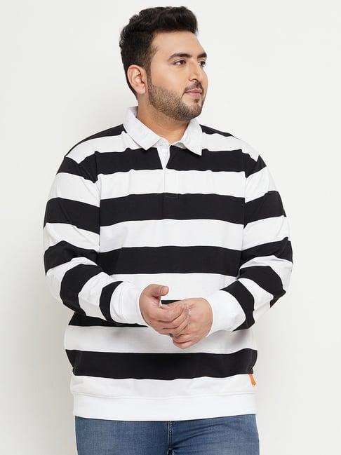 club york white regular fit striped sweatshirt