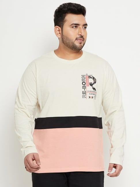 club york off white regular fit printed t-shirt