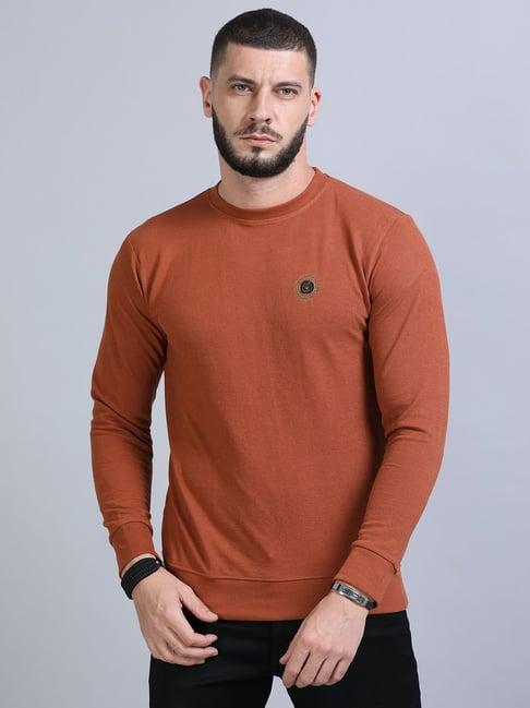 bushirt saddle brown regular fit sweatshirt