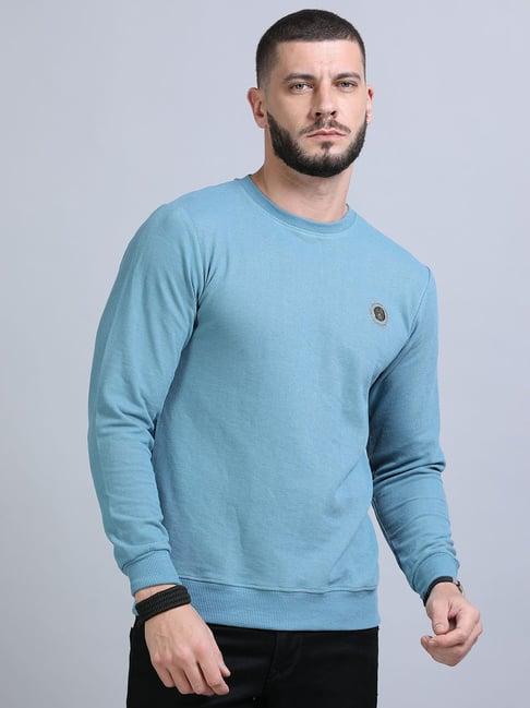 bushirt blue regular fit sweatshirt