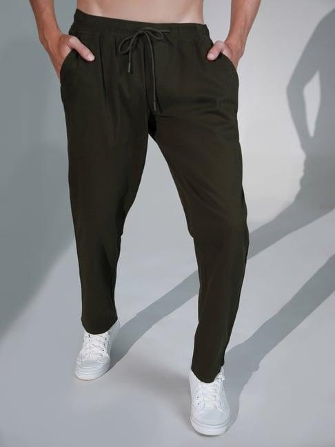 hubberholme green cotton regular fit trousers