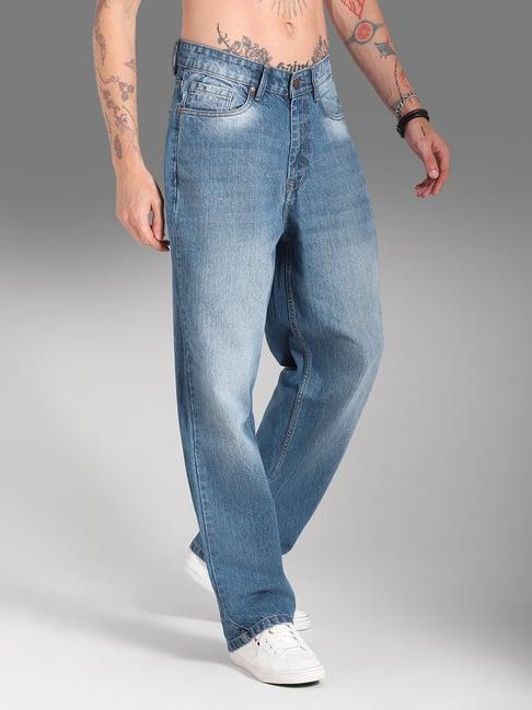 high star blue cotton flare fit jeans