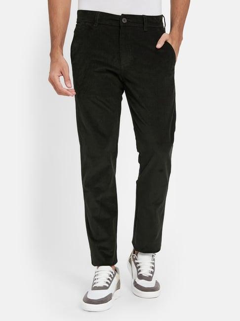 octave teal cotton regular fit trousers