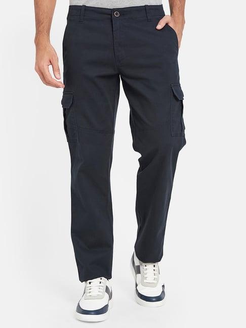 octave navy cotton regular fit cargos