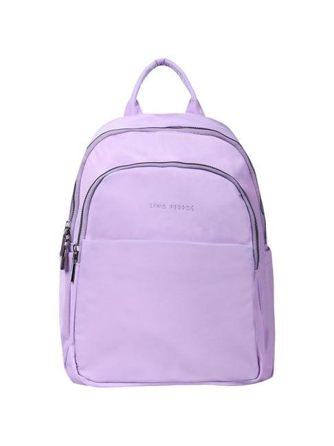 lino perros lavender synthetic solid backpack - 12.3 ltrs