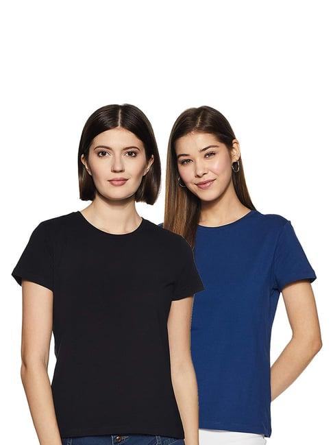 color capital black & navy regular fit t-shirt (pack of 2)