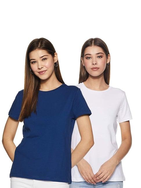 color capital navy & white regular fit t-shirt (pack of 2)