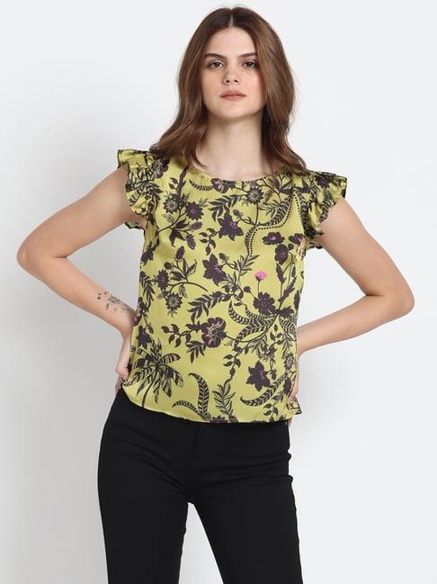 shaye green floral print top