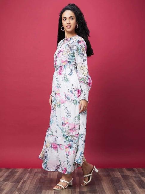 globus multicolor floral print maxi dress