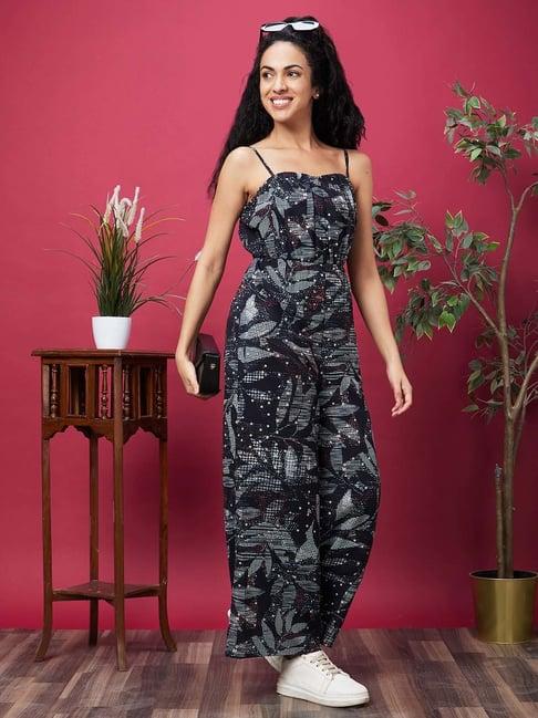 globus black printed jumpsuit