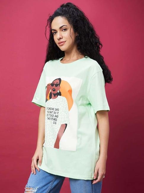 globus light green graphic print t-shirt