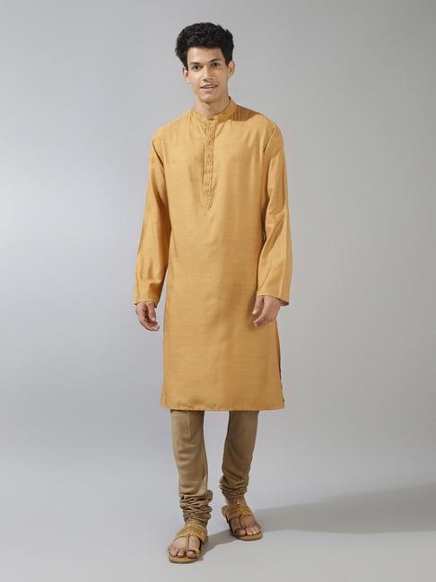 fabindia mustard comfort fit kurta