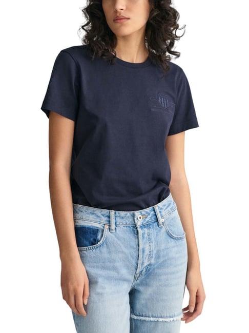 gant navy cotton regular fit t-shirt