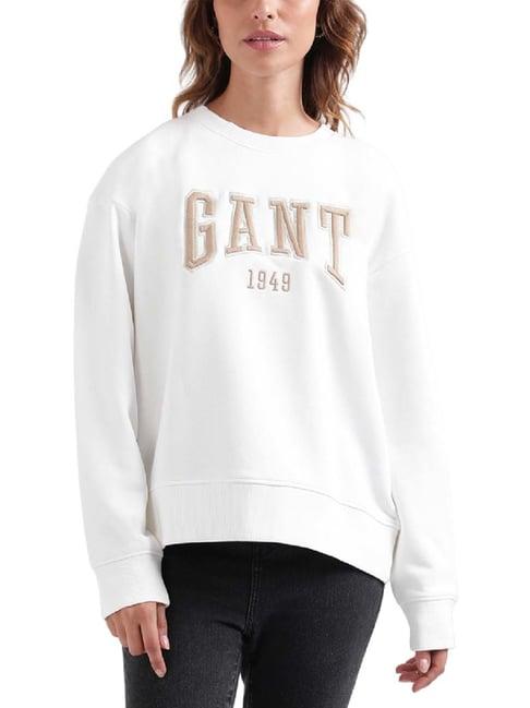 gant white printed sweatshirt