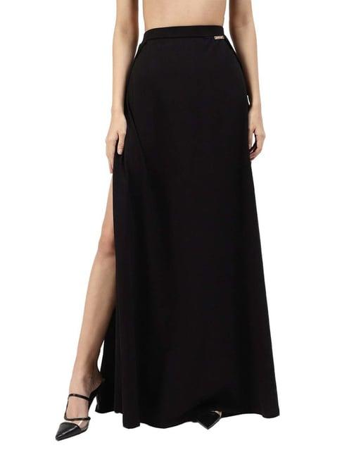 kendall + kylie black cotton maxi skirt