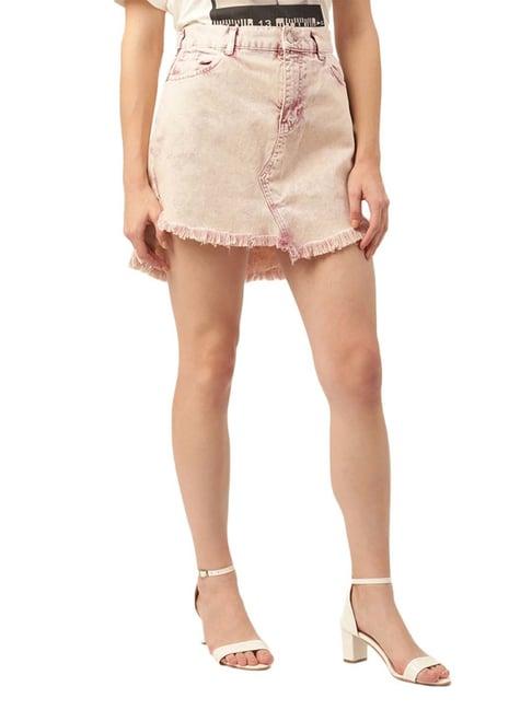 kendall + kylie pink cotton shift skirt