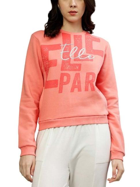 elle peach printed sweatshirt