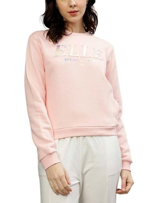 elle peach printed sweatshirt