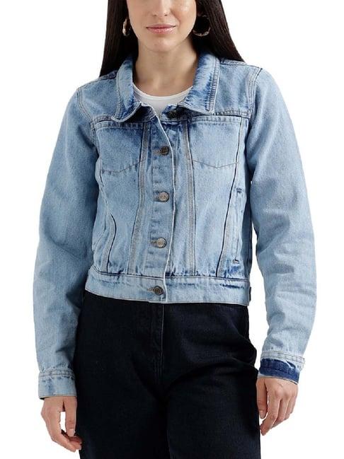 elle blue cotton denim jacket