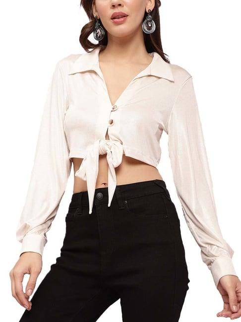 kendall + kylie white slim fit shirt