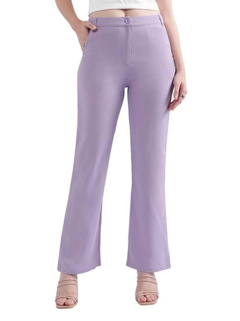 elle purple mid rise bootcut pants