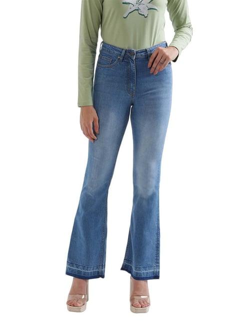 elle blue high rise bootcut jeans