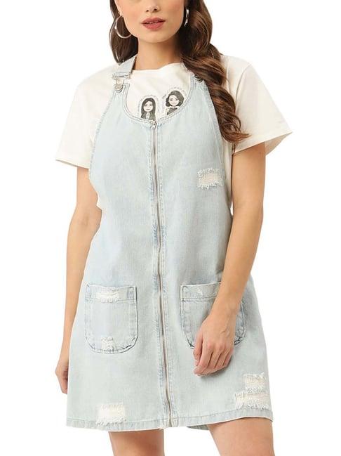 kendall + kylie blue cotton shift dress